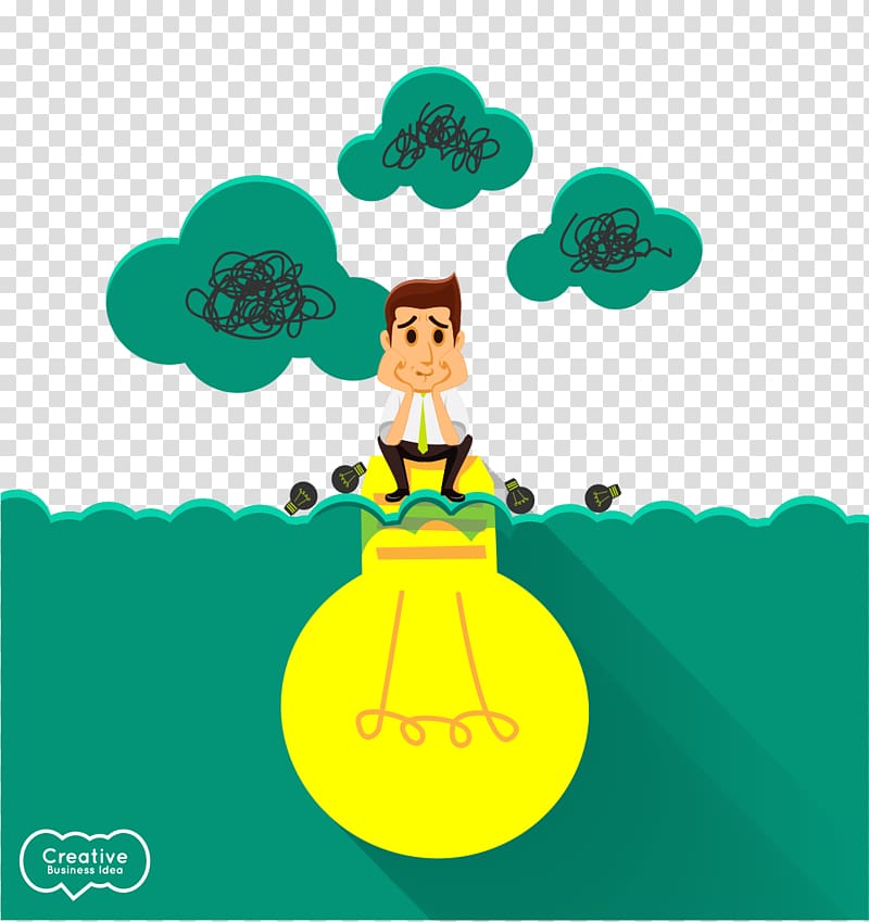 Thought Software , Cartoon Creative Thinking transparent background PNG clipart