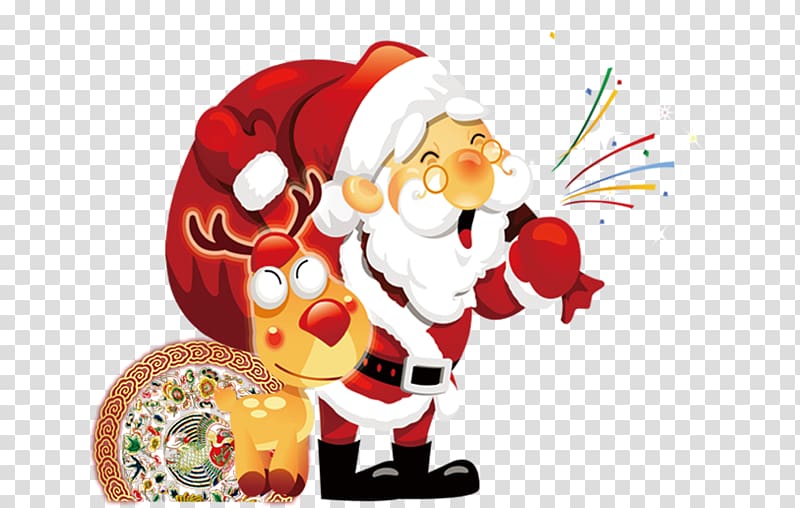 Happiness Christmas Feliz Navidad Love Wish, Santa Claus transparent background PNG clipart