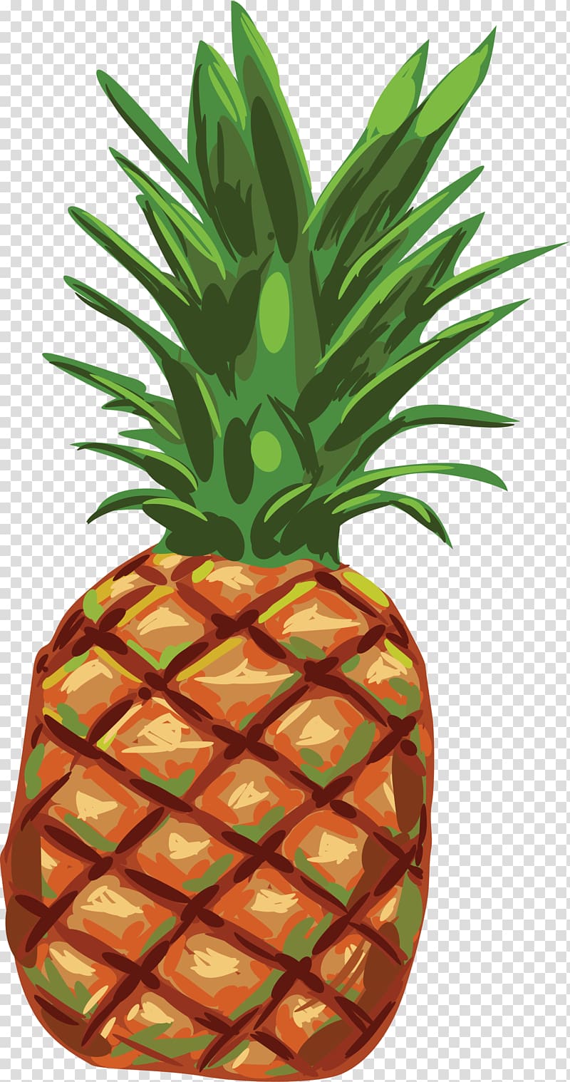 Pineapple Fruit, Green hand painted pineapple transparent background PNG clipart
