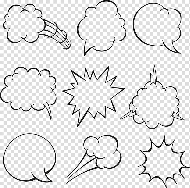 Speech balloon Comics Language Bubble, Line dialog transparent background PNG clipart