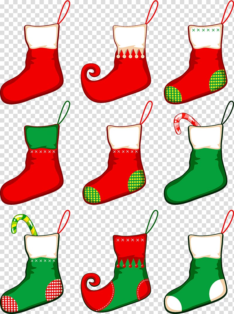 Santa Claus Christmas , Christmas socks transparent background PNG clipart