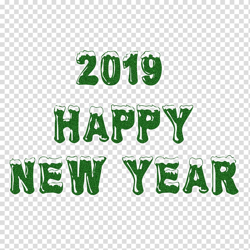 happy new year 2019, green snow., others transparent background PNG clipart