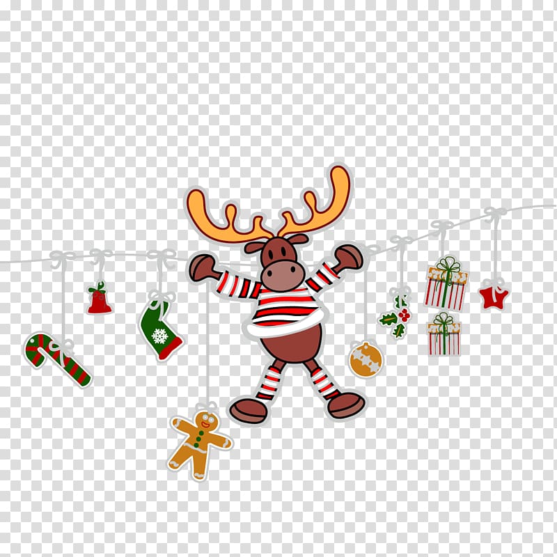 Reindeer Christmas , Christmas gift box socks deer transparent background PNG clipart