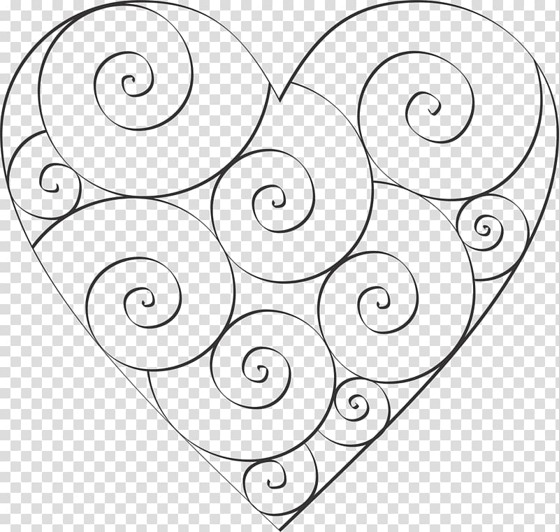 Heart Template Coloring book Spiral Pattern, burning letter a transparent background PNG clipart