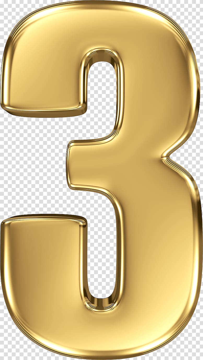 number 3 logo, Gold Number 3 transparent background PNG clipart