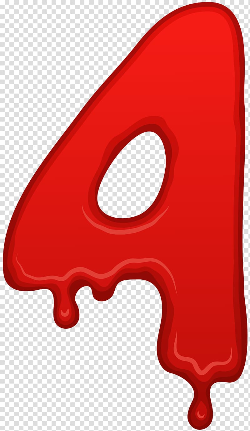 Red Blood, Bloody Number Four transparent background PNG clipart