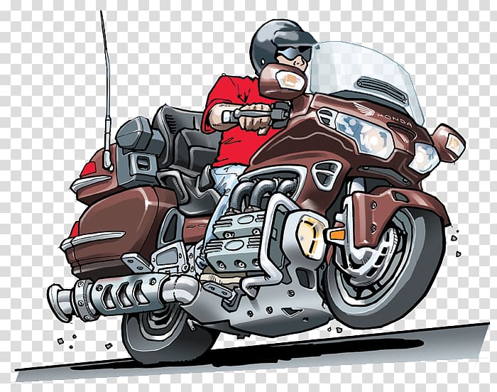 Cartoon Honda Gold Wing Birthday Motorcycle accessories, honda goldwing transparent background PNG clipart