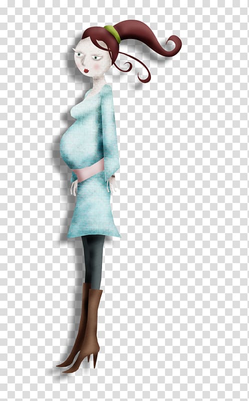 Illustration Figurine Animated cartoon Character Fiction, pregnant transparent background PNG clipart