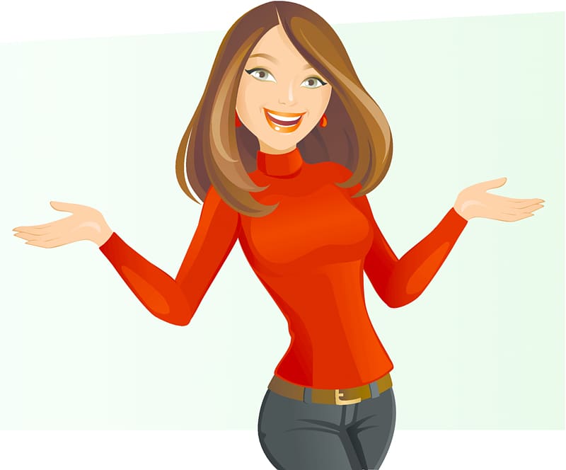 Woman Cartoon , thinking woman transparent background PNG clipart