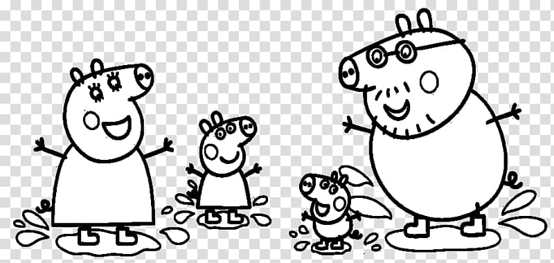 Daddy Pig Coloring book Drawing, peppa pig granny and grandpa transparent background PNG clipart
