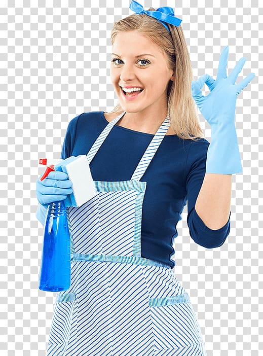 woman wearing blue and white striped apron, Maid service Cleaner Janitor Commercial cleaning, dubai transparent background PNG clipart