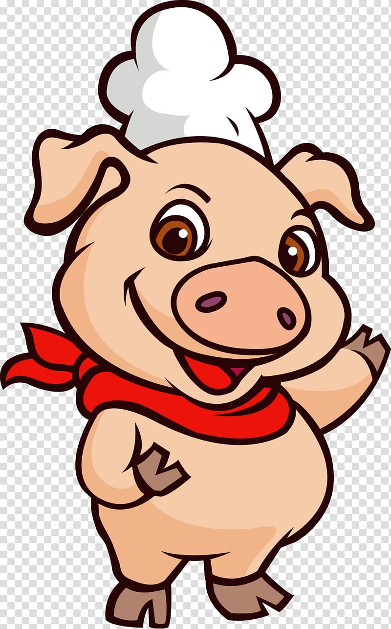 pink pig illustration, Domestic pig Illustration, Cute little pig transparent background PNG clipart