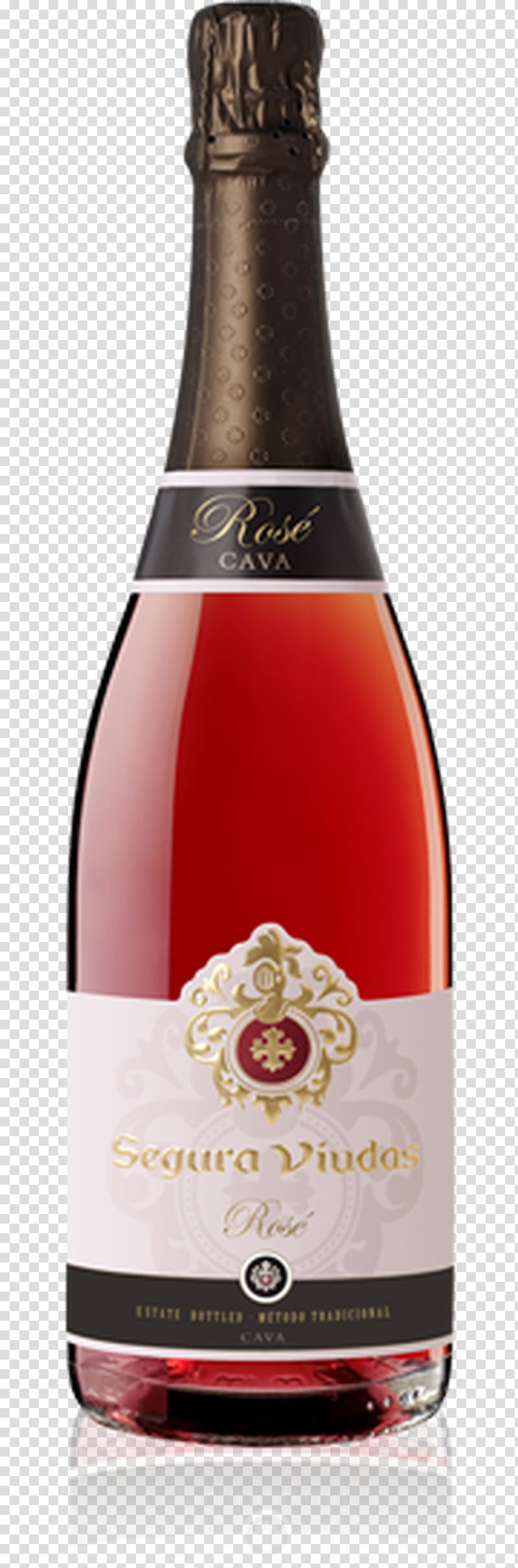 Cava DO Sparkling wine Segura Viudas Rosé, rose transparent background PNG clipart
