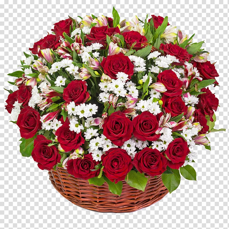 Flower bouquet Food Gift Baskets Rose, a basket of flowers transparent background PNG clipart