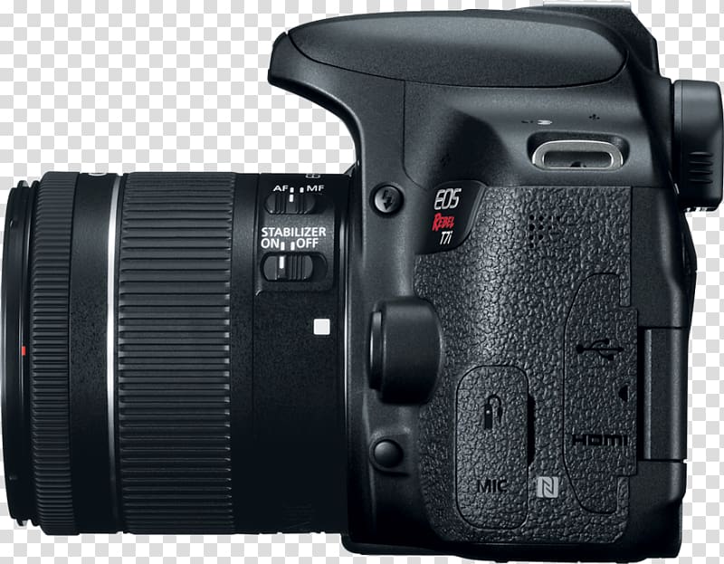 Canon EOS 77D Canon EF-S 18–135mm lens Canon EF-S 18–55mm lens Digital SLR, Camera transparent background PNG clipart