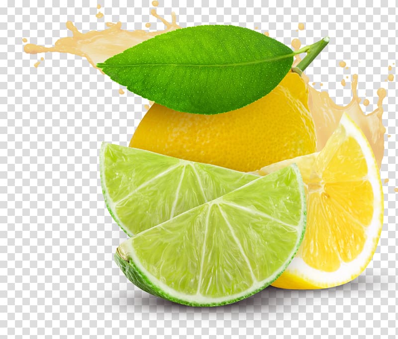 sliced lemon and lime, Juice Lemon-lime drink, Lime Splash Pic transparent background PNG clipart