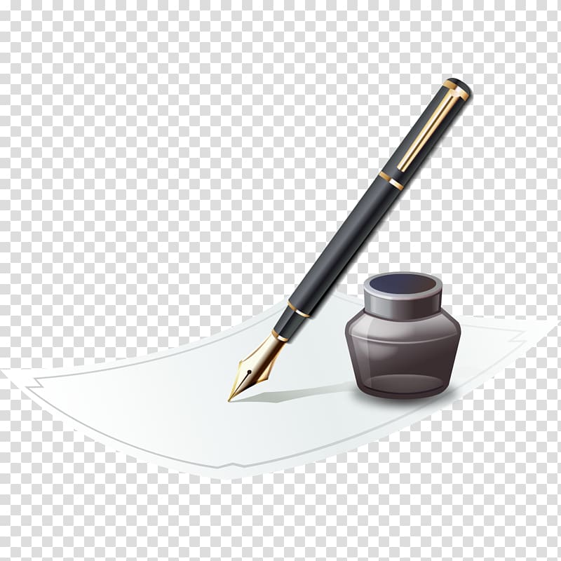 Fountain pen Paper Ink, Pen and ink transparent background PNG clipart