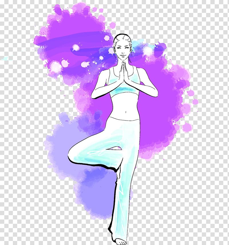 Yoga Comics Illustration, Leisure and health beautiful transparent background PNG clipart