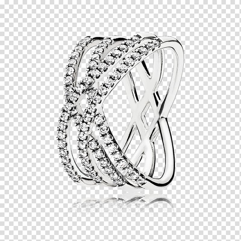 Pandora Cosmic Lines CZ Ring Cubic zirconia Pandora Abstract Elegance Ring, ring transparent background PNG clipart