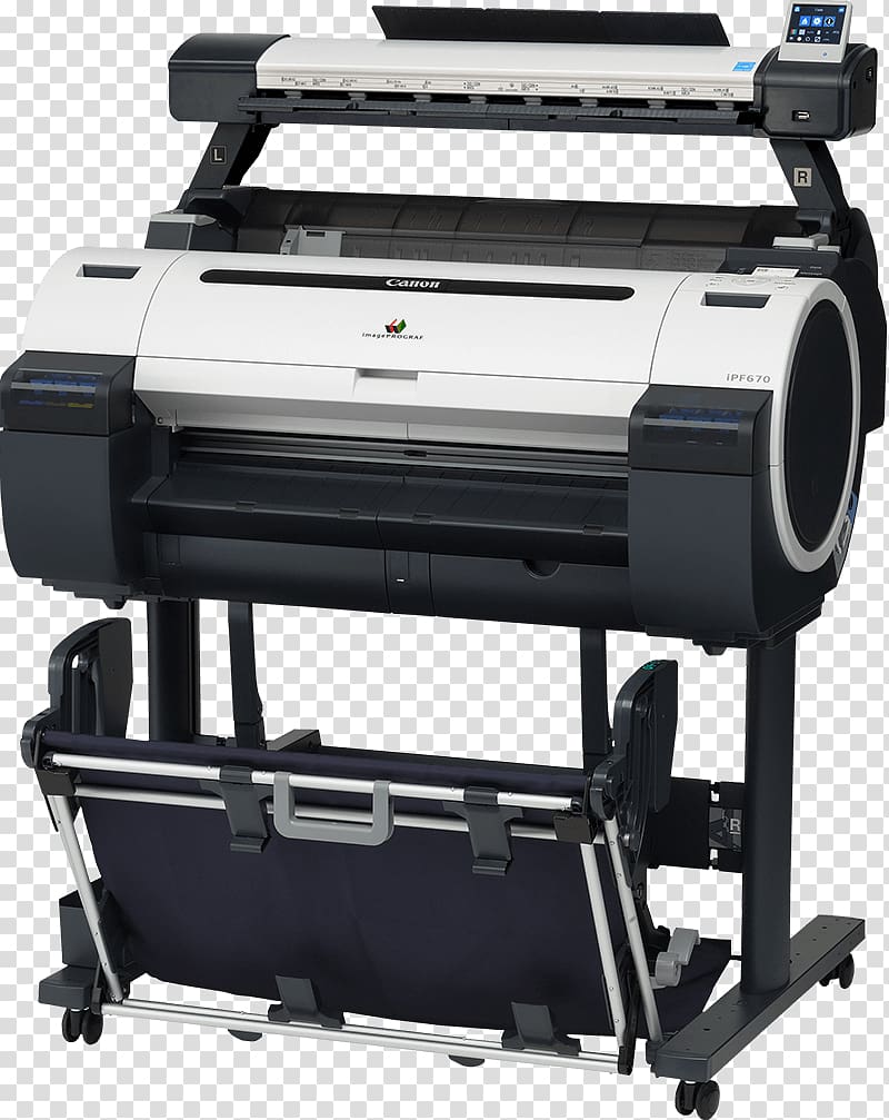 Canon PROGRAF IPF670 MFP Wide-format printer Inkjet printing, pdf file format specification transparent background PNG clipart