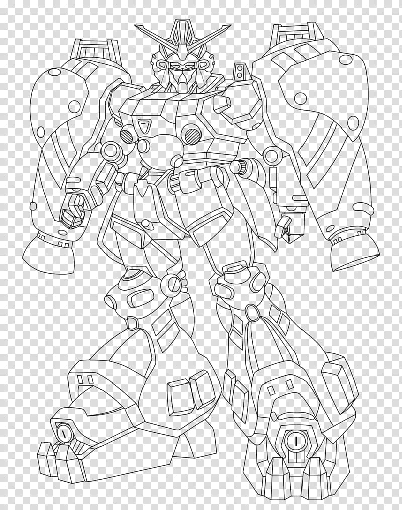 Mobile Suit Gundam Unicorn Line art Drawing Sketch, Anime transparent background PNG clipart
