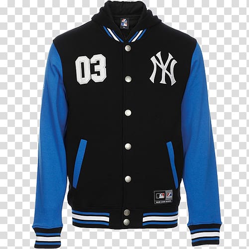 New York Yankees MLB Jacket Majestic Athletic T-shirt, Letterman Jacket with Hood transparent background PNG clipart