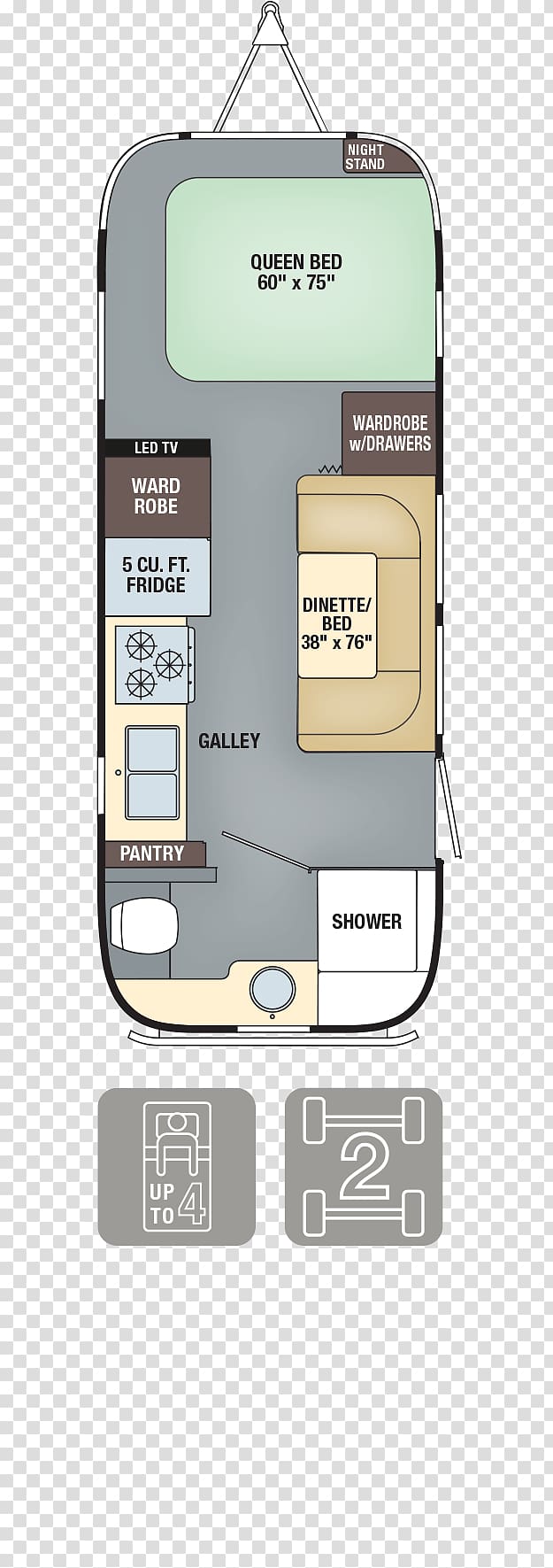 Colonial Airstream Caravan Campervans Floor plan, bed plan transparent background PNG clipart