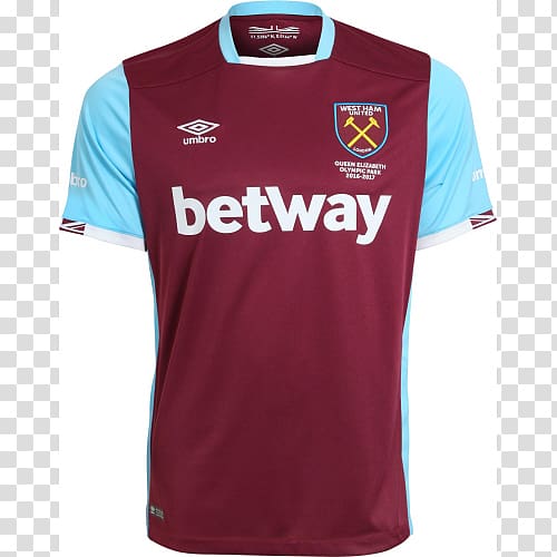 Sports Fan Jersey West Ham 2016-2017 Home Shirt T-shirt West Ham United F.C., west ham transparent background PNG clipart