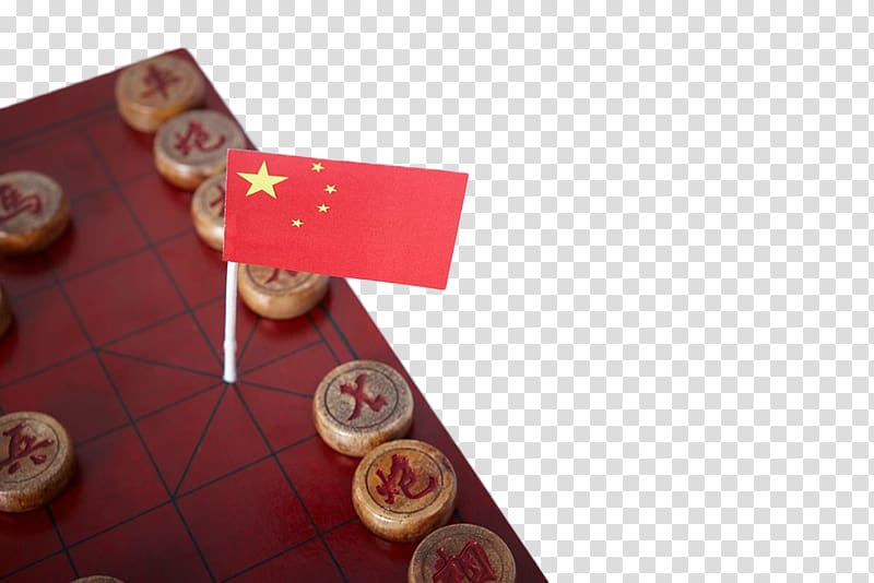 Chess National flag China, The red flag on the chessboard transparent background PNG clipart