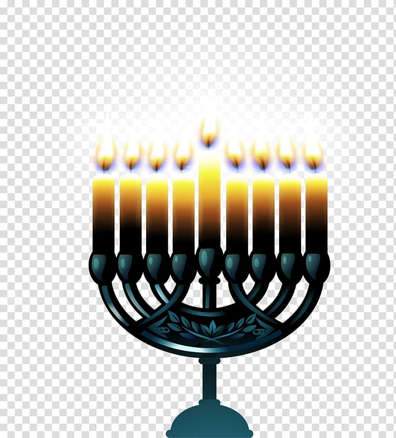 Hanukkah Temple in Jerusalem Menorah Candle Jewish holiday, European-style candlestick transparent background PNG clipart