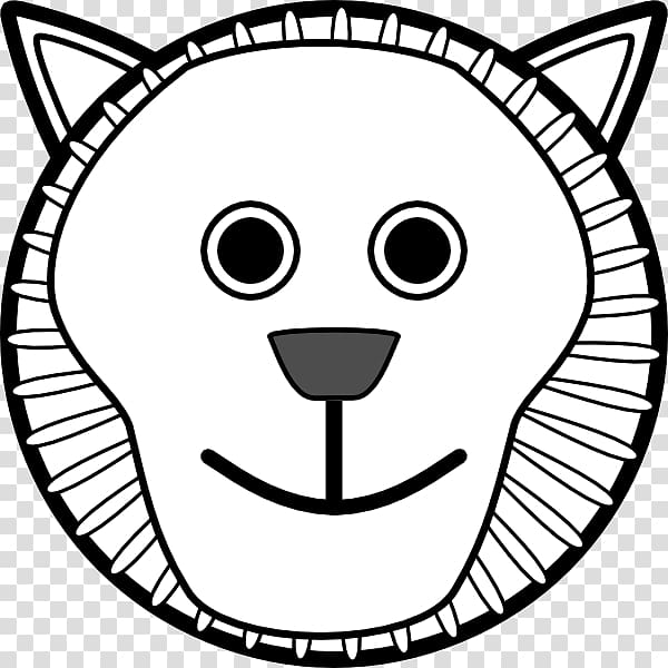 Drawing Line art Black and white , Of A Lion Face transparent background PNG clipart