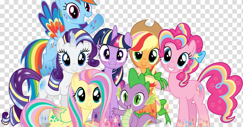 Rainbow Dash Pinkie Pie Rarity Twilight Sparkle Spike, My little pony transparent background PNG clipart
