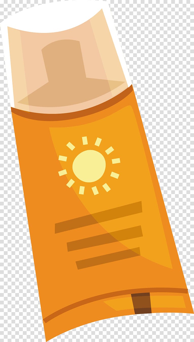 orange and brown soft-tube, Sunscreen Cosmetics Computer file, Sun transparent background PNG clipart