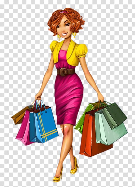 Drawing Shopping Woman, festival clothing transparent background PNG clipart
