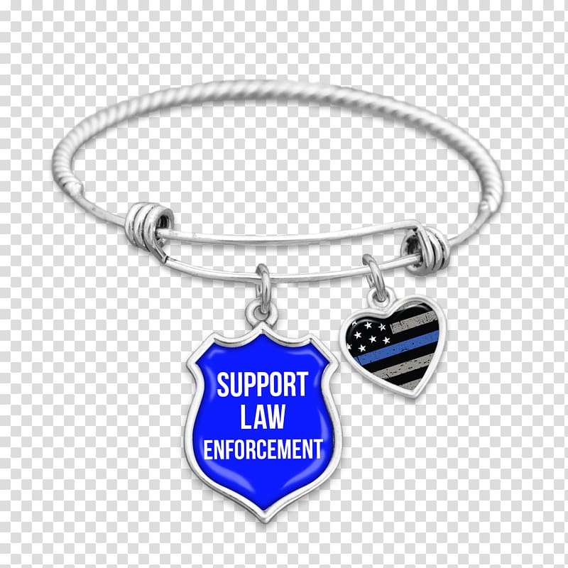Charm bracelet Thin Blue Line Police officer, law enforcement transparent background PNG clipart