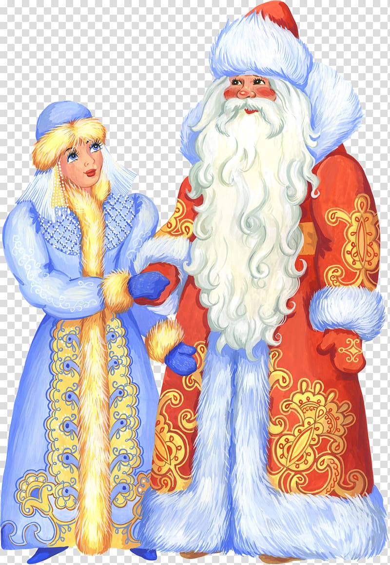 Snegurochka Ded Moroz New Year Ziuzia grandfather, santa claus transparent background PNG clipart
