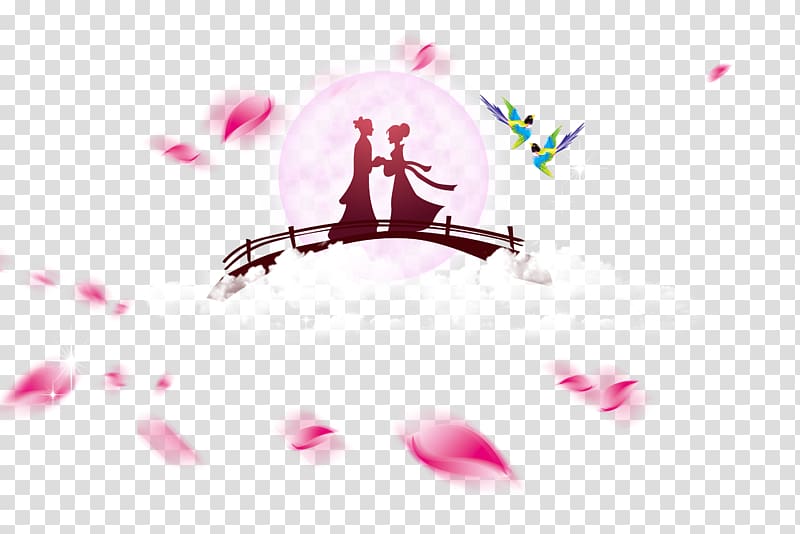 Qixi Festival BEJ48 The Cowherd and the Weaver Girl Poster, Tanabata Magpie Bridge Background transparent background PNG clipart