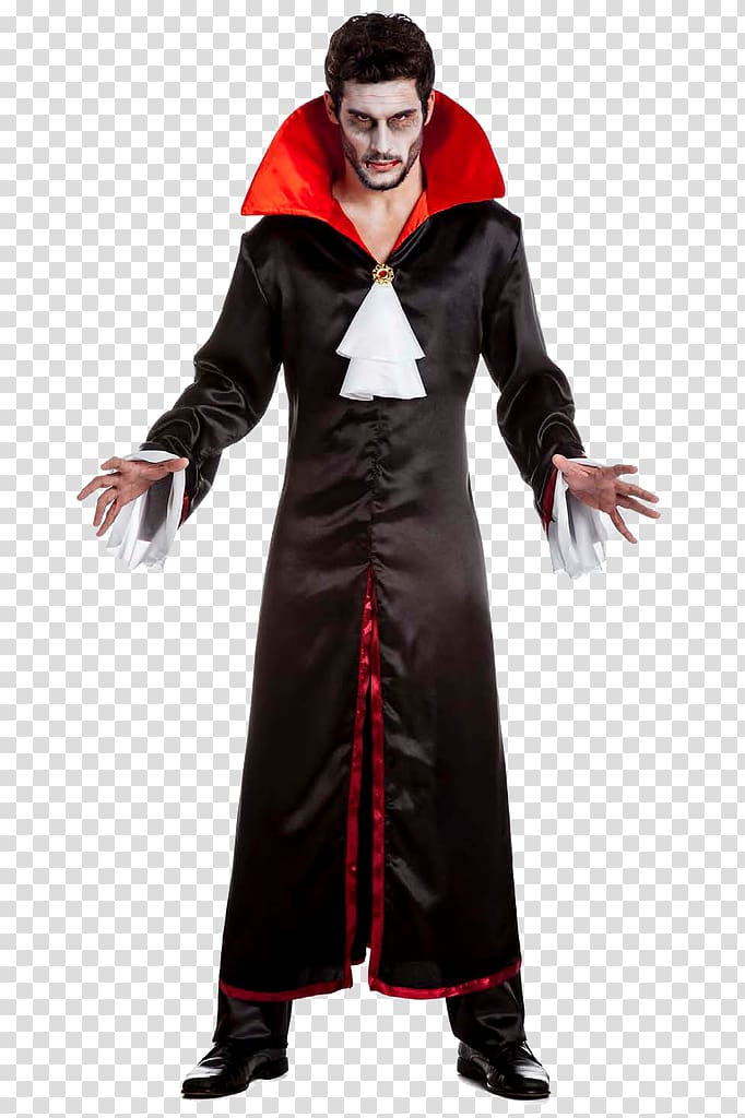 man in Dracula costume, Vampire transparent background PNG clipart