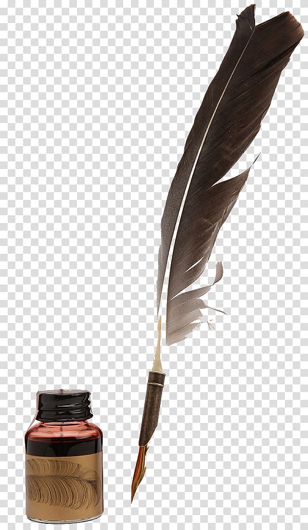 Paper Quill Pen Nib Inkwell, pen transparent background PNG clipart