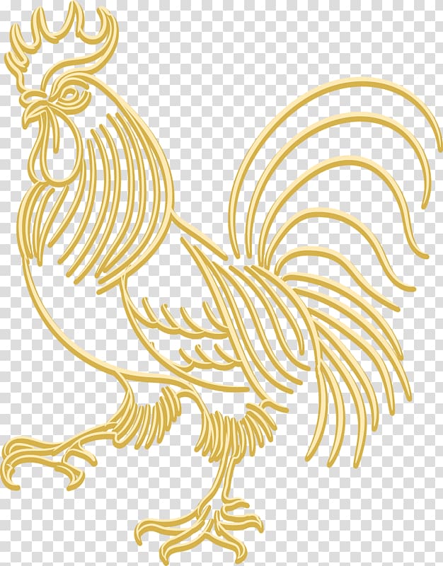 Rooster Chicken Chinese zodiac , Golden Cock transparent background PNG clipart