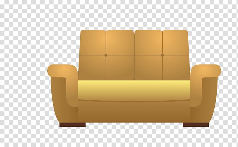 Table Sofa bed Couch Chair, Yellow Double Sofa transparent background PNG clipart