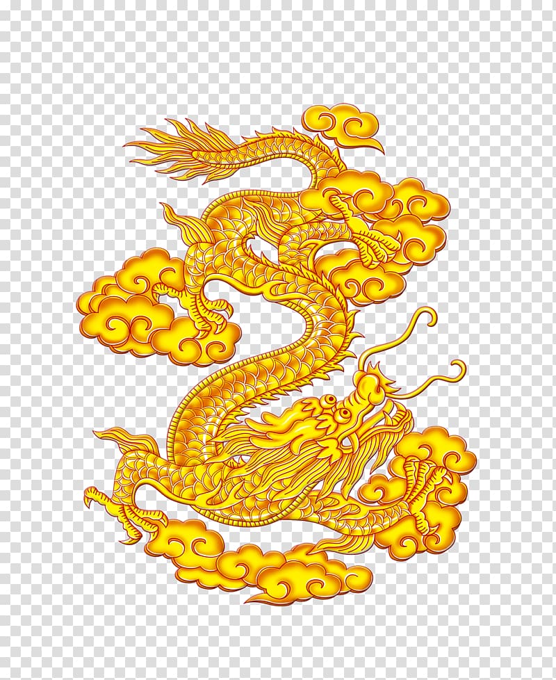 gold wyrm illustration, China Chinese dragon Yinglong, Dragon transparent background PNG clipart