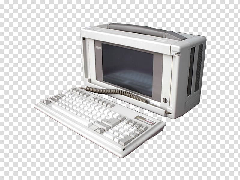 rectangular white corded digital device, Compaq Vintage Computer transparent background PNG clipart