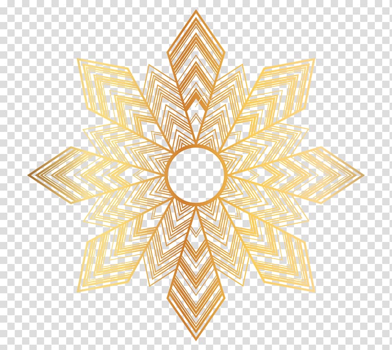 gold-colored snowflake illustration, Snowflake schema Shape, Golden Retro Snowflake Shape transparent background PNG clipart