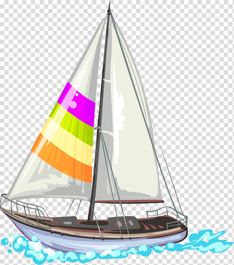 Sailing ship Yacht Sailboat Illustration, Beige sailing ship transparent background PNG clipart