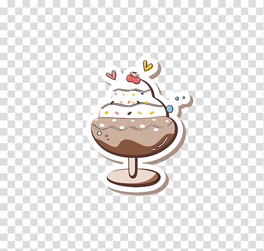 Ice cream cake Sundae, A cup of ice cream transparent background PNG clipart