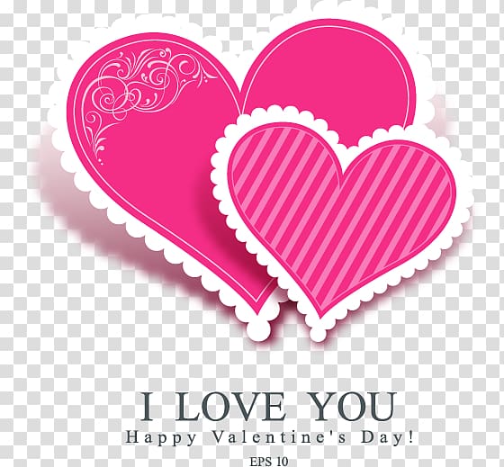 Valentine\'s Day Wedding invitation Greeting card Birthday, Pink heart-shaped elements transparent background PNG clipart