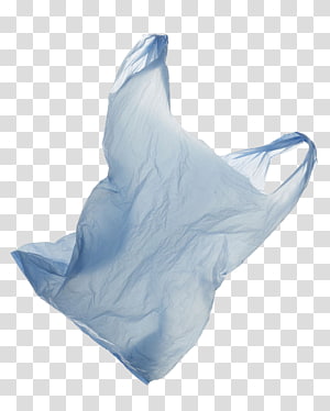 A Blue Transparent Plastic Bag Floating Stock Photo, Picture and