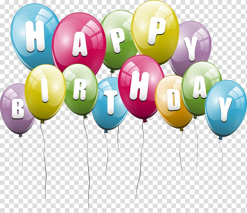 assorted-color balloons illustration, Birthday cake Happy Birthday to You , Happy Birthday material transparent background PNG clipart