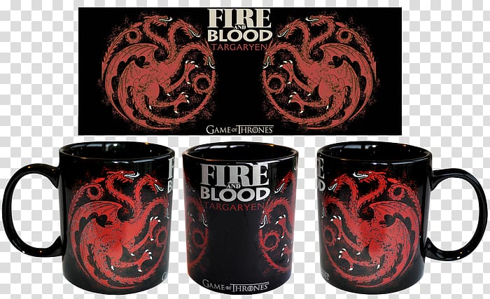 Daenerys Targaryen Coffee cup Fire and Blood House Targaryen Mug, star trek mug collection transparent background PNG clipart